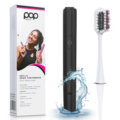Go Plus Sonic Toothbrushes for Adults – Black Case, 2 Speeds, 18k-24k VPM
