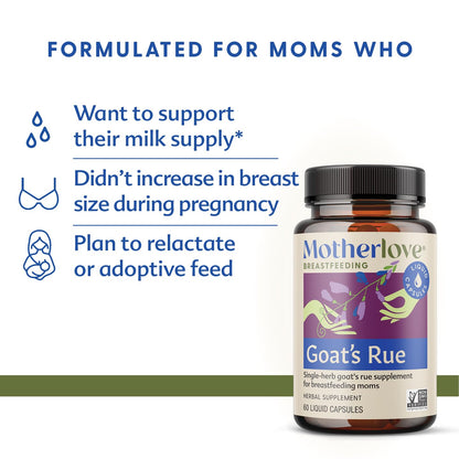 Motherlove Goat's Rue (120 Liquid Caps) – Lactation Support, Organic, Vegan, Non-GMO