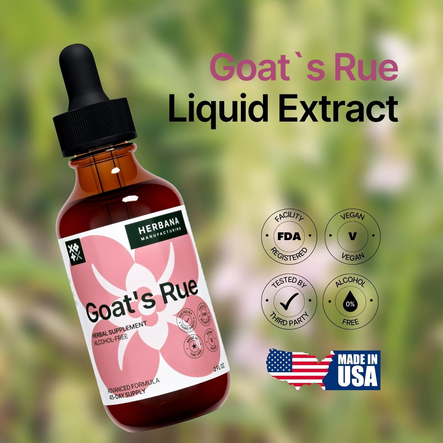 Goat's Rue Liquid Extract 2 oz – Lactation Support for Breast Milk Production