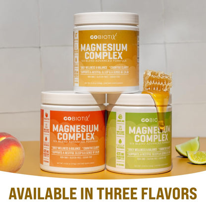 GoBiotix Magnesium Glycinate Powder – 420 mg per Serving, 60 Servings, Honey Citrus | High Absorption, Sugar-Free