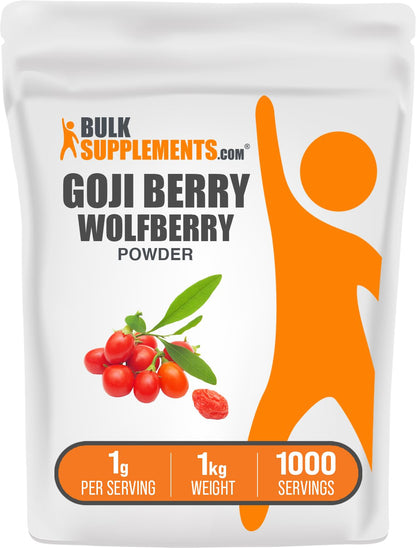 Goji Berry Powder - BulkSupplements | Vegan & Gluten Free, 1g/Serving, 1kg