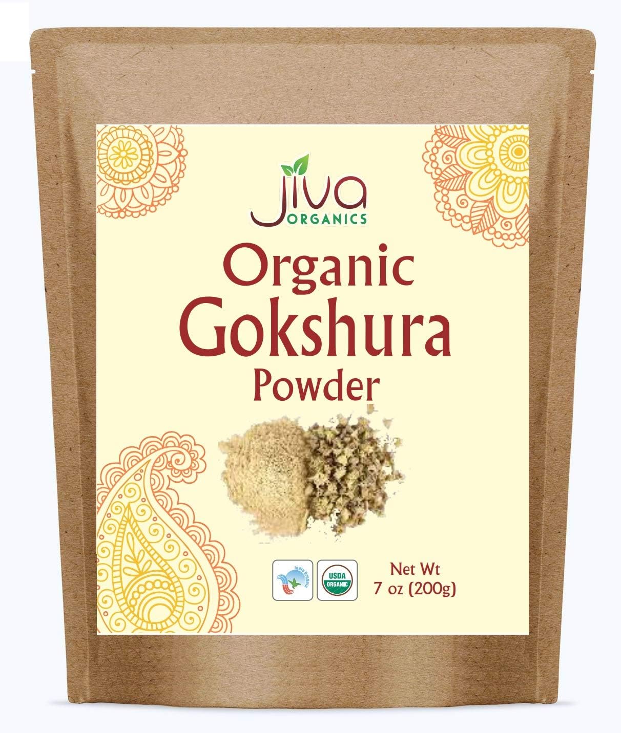 Jiva Organics Gokshura Powder 7oz - Non-GMO, Pure Full Spectrum Tribulus, Indian Origin