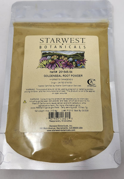 Goldenseal Root Powder Wildcrafted - 4 Oz (113 g) | Starwest Botanicals