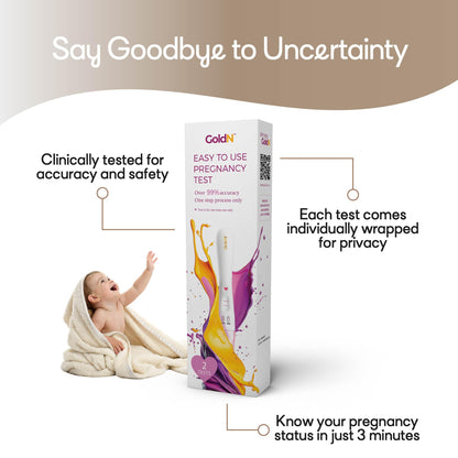 GoldN™ Early Detection Pregnancy Test – HCG Midstream Kit, 99% Accurate