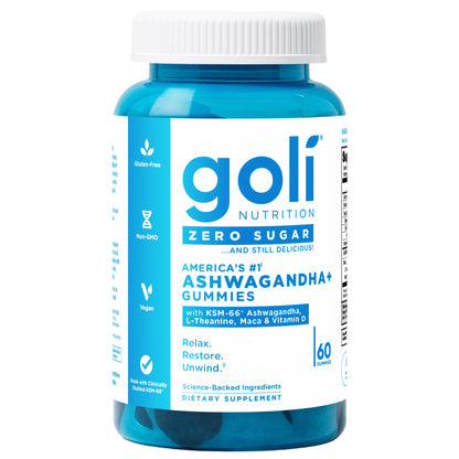 Goli Ashwagandha Gummies with KSM-66 - Vegan & Gluten-Free (60 Count)