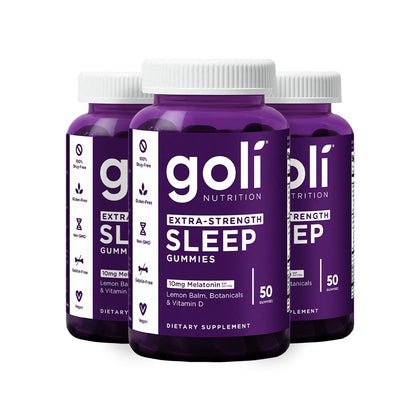 Goli Extra-Strength Sleep Gummies with 10 mg Melatonin – 150 Count | Vegan, Gluten-Free, Gelatin-Free