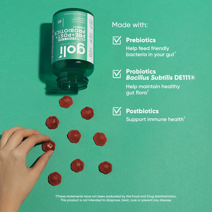 Goli Pre+Post+Probiotics Gummies – 300 Count | Gluten-Free, Vegan, Non-GMO