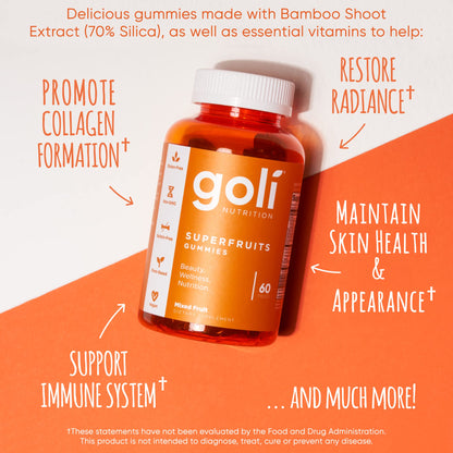 Goli Superfruits Gummies – Vegan Collagen-Boosting Beauty, 300 Count