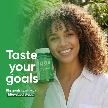 Goli Supergreens Gummies with Probiotics – Artichoke Leaf, Spirulina & Kale | Vegan, Gluten-Free, Non-GMO – 60 Count (5 Pack)