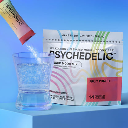 Good Mood Mix Fruit Punch Kava Drink Mix — 14-Stick, Mucuna Pruriens, Stevia