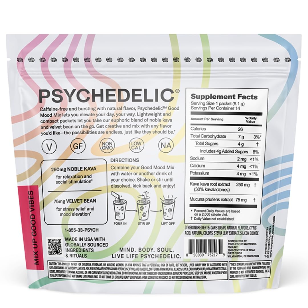 Good Mood Mix Fruit Punch Kava Drink Mix — 14-Stick, Mucuna Pruriens, Stevia
