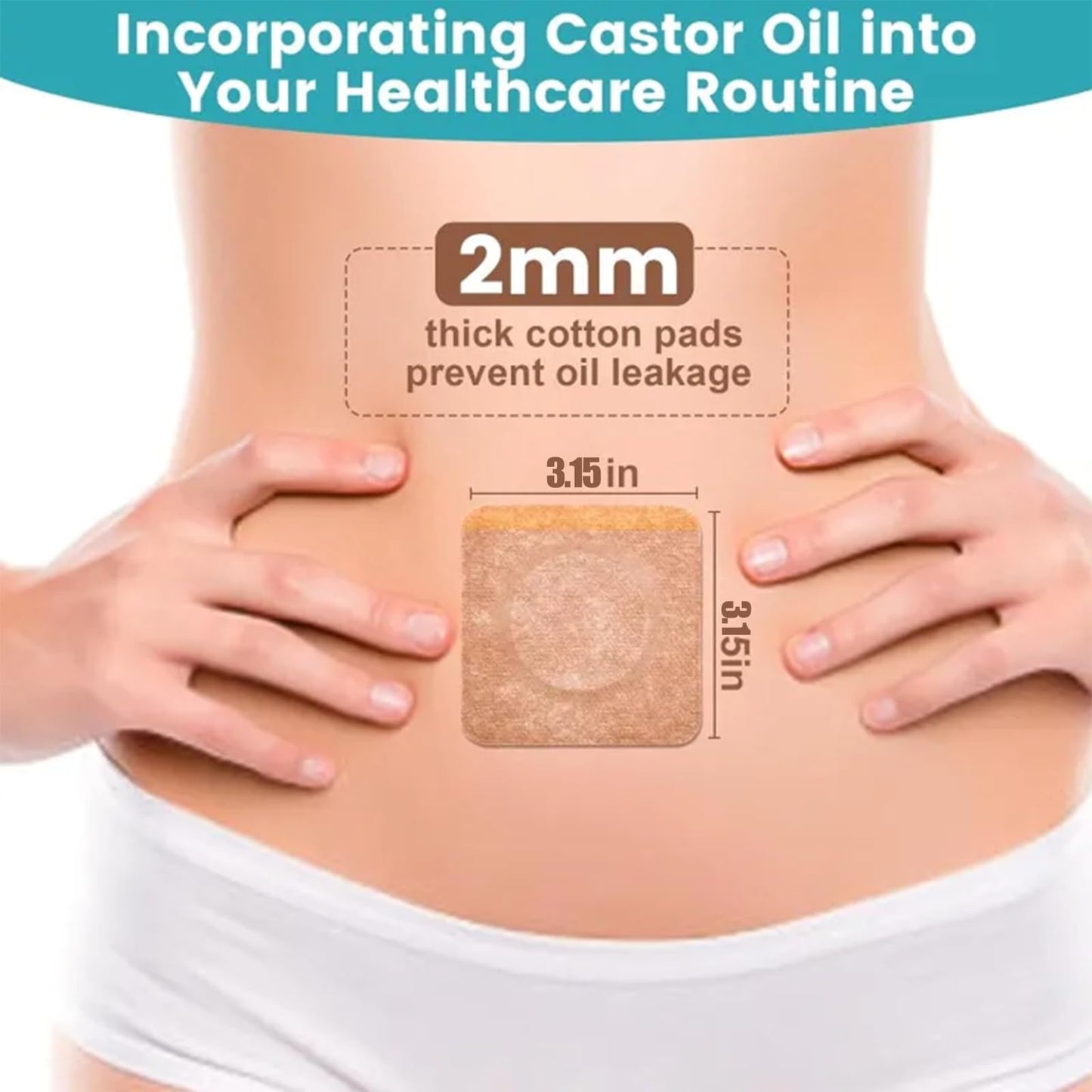 GOOPRAD 120PCS Disposable Castor Oil Belly Button Patch – Oil-Free, Self-Adhesive Organic Cotton Wrap