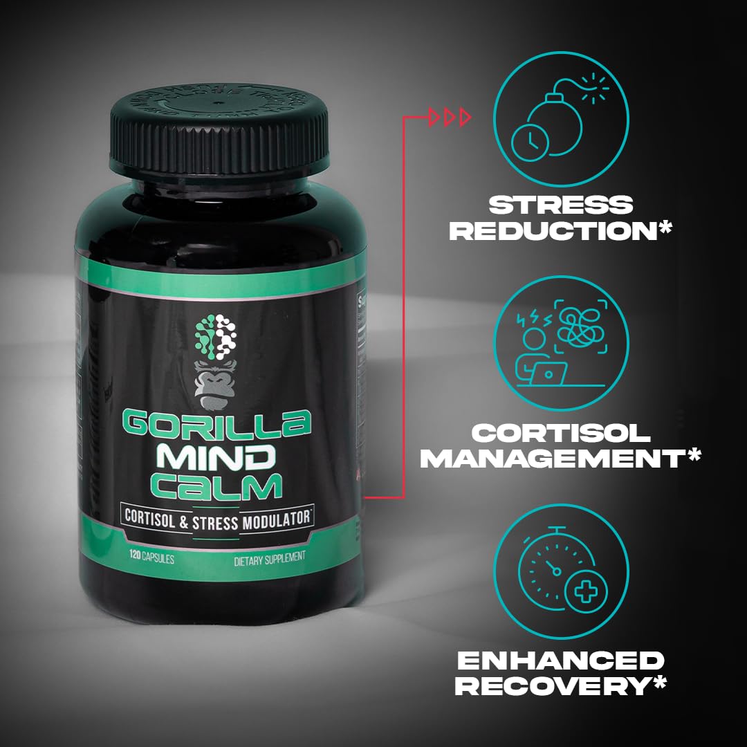 Gorilla Mind Calm (120 Capsules) | Potent Relaxation & Stress Support