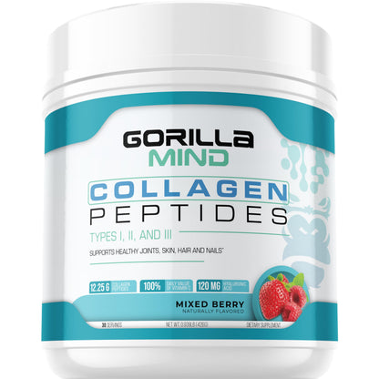 Gorilla Mind Collagen Peptides Powder – Joint Health, Skin, Hair & Nails | Mixed Berry 426g