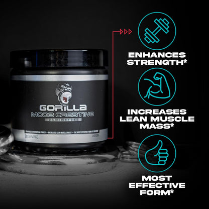 Gorilla Mind Creatine Monohydrate Micronized Powder – 5 g Serving, 100 Servings, Made in USA