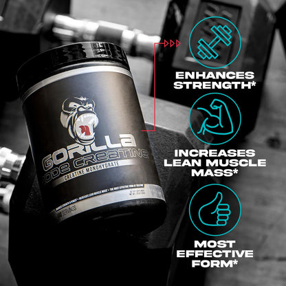 Gorilla Mind Creatine Monohydrate Micronized Powder – 5 g Serving, 100 Servings, Made in USA
