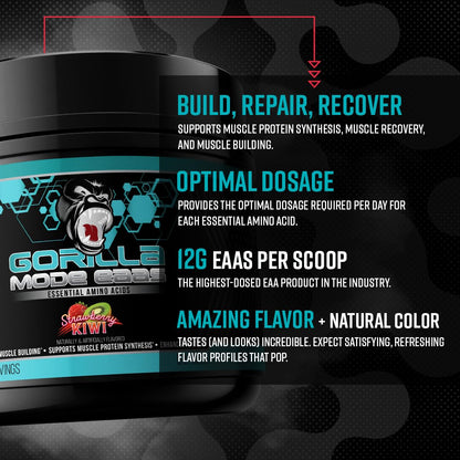 Gorilla Mind EAA – Essential Amino Acids for Muscle Building & Recovery (492g)