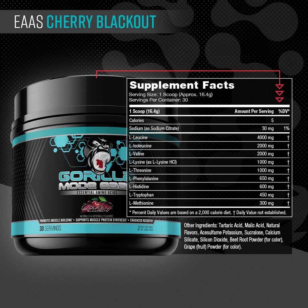Gorilla Mind EAA – Essential Amino Acids for Muscle Building & Recovery (492g)