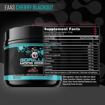 Gorilla Mind EAA – Essential Amino Acids for Muscle Building & Recovery (492g)