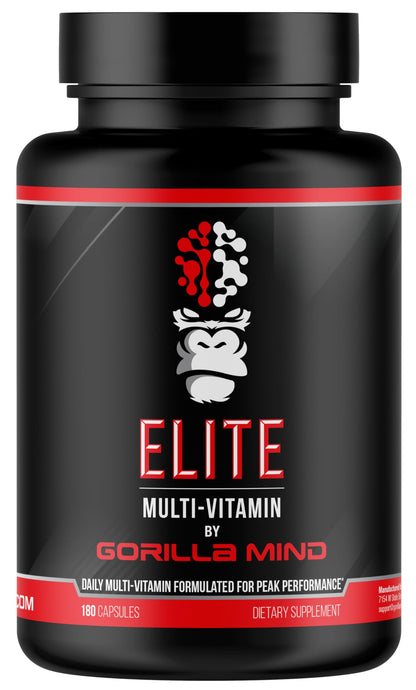 Gorilla Mind Elite Multi-Vitamin (180 Capsules) – Daily Multivitamin Formulated for Peak Performance | 27 Nutrients to Backfill Micronutrient Shortcomings