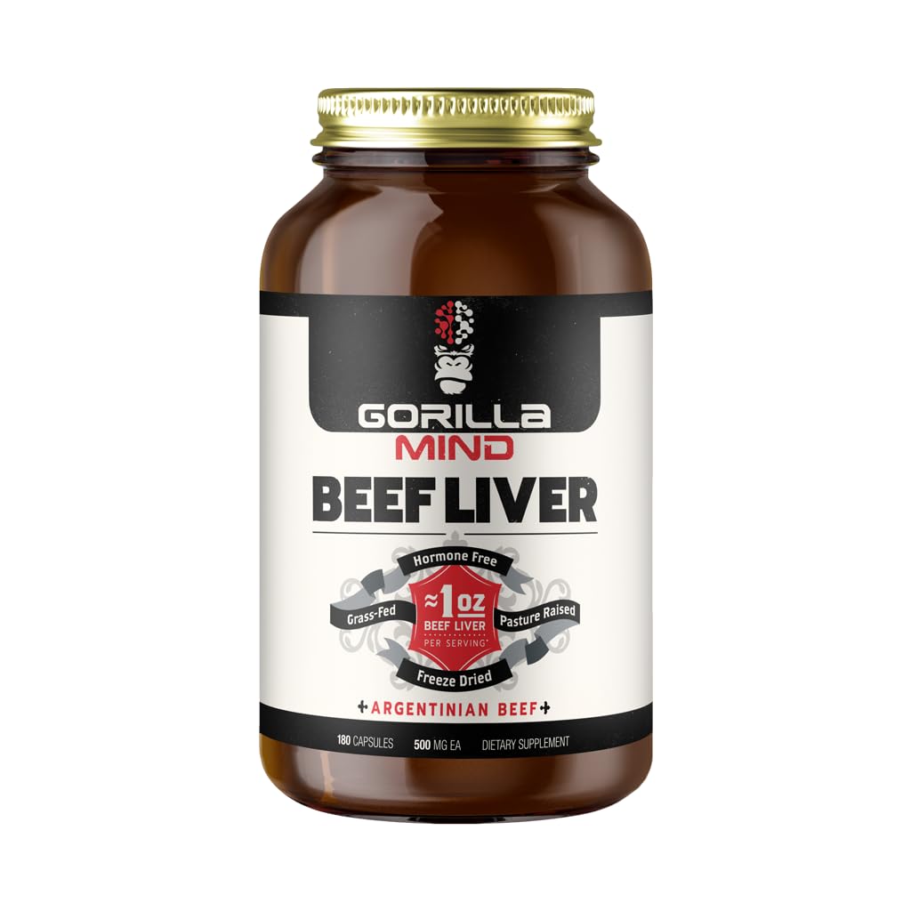 Gorilla Mind Grass-Fed Argentinian Beef Liver - Freeze-Dried Multivitamin Capsules (1 Oz)
