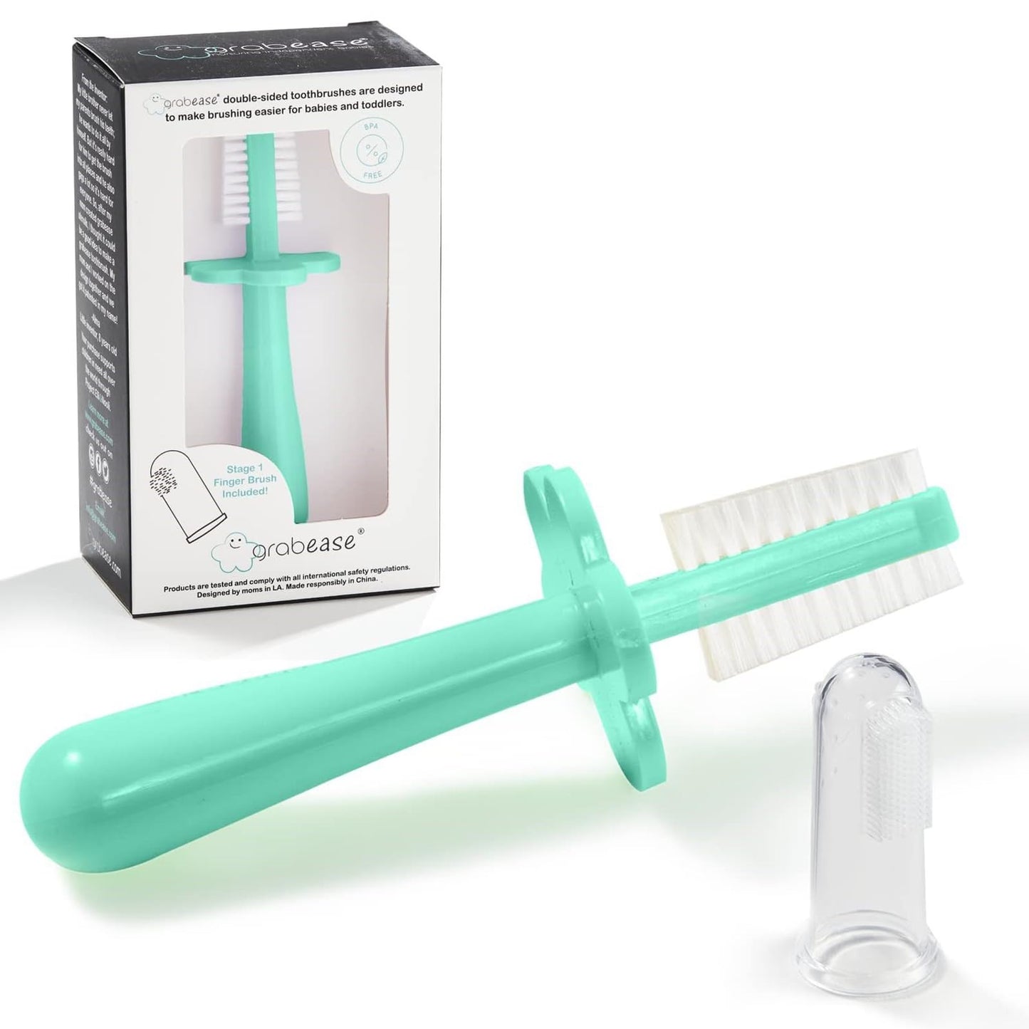 Grabease Double-Sided Training Toothbrush for Toddlers 12mo+ Mint
