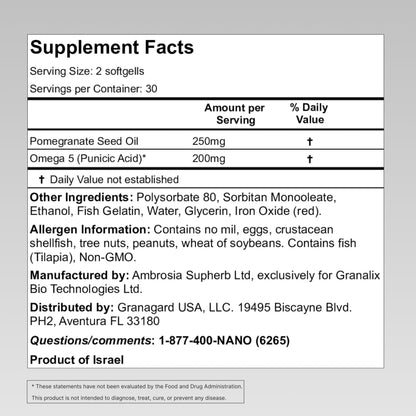 GranaGard Omega 5 – Clinically Proven Brain Support & Anti-Aging (2-Month Supply) – 120ct