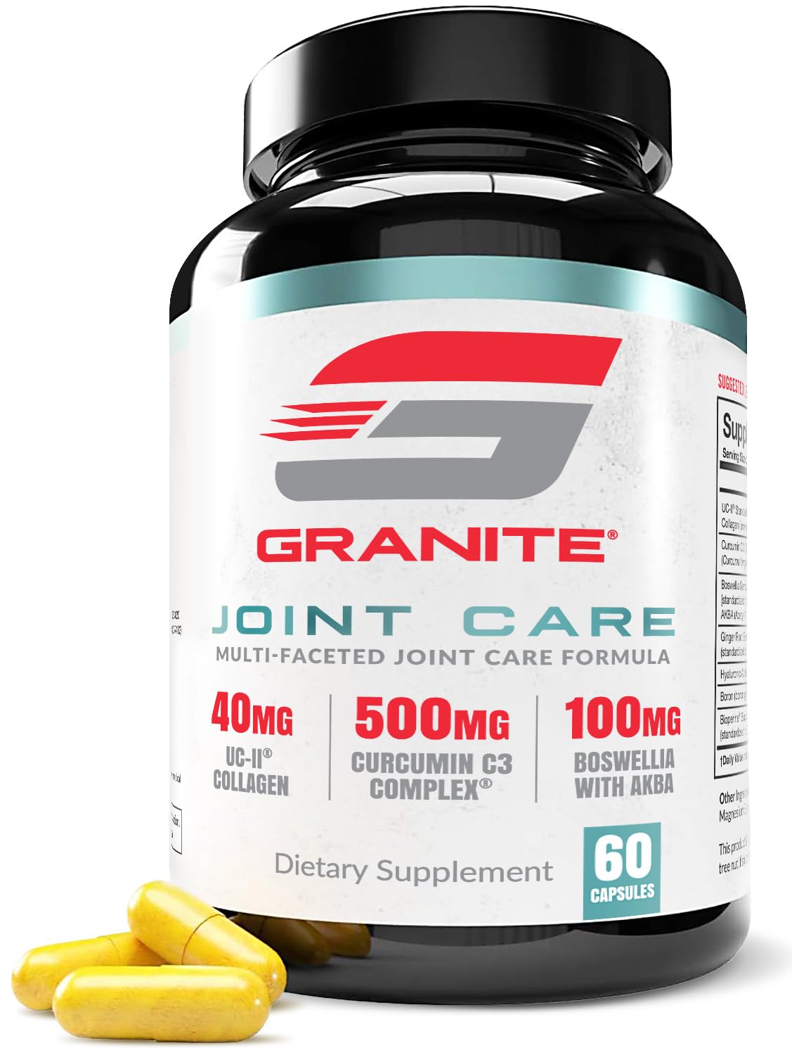 Granite Joint Care: UC-II Collagen + Turmeric Curcumin C3 + Boswellia – All-in-One Joint Support (60ct)