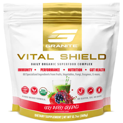Granite Nutrition Vital Shield – Organic Greens + Tart Cherry (Very Berry)