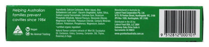 Grants of Australia Natural Toothpaste Mild Mint with Aloe Vera - 3.85 oz | Fluoride-Free, Vegan, Australian Made