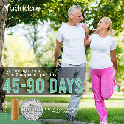 Adndale NAD Supplement – Longevity Formula with NAD+, Trans-Resveratrol, Berberine, Quercetin, 180 Capsules
