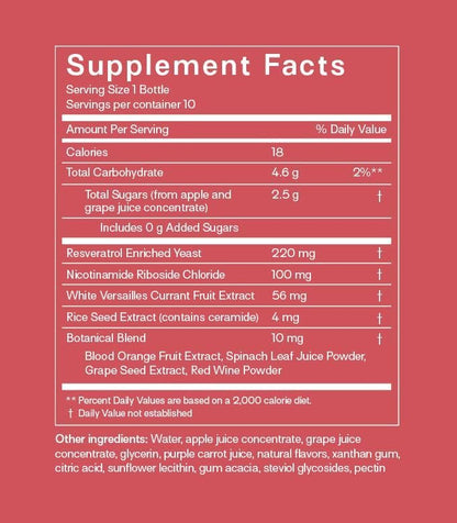 Happy Aging Liquid NAD+ Shot – Liposomal NR, Resveratrol, Antioxidants | 10 Shots