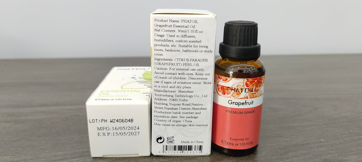 Grapefruit Essential Oil 30ml | PHATOIL Pure Oil for Diffusers & DIY