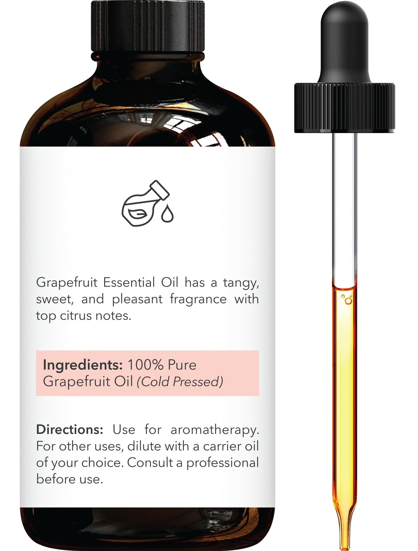 Brooklyn Botany Grapefruit Essential Oil - 4 Fl Oz | 100% Pure & Natural Premium Grade with Dropper