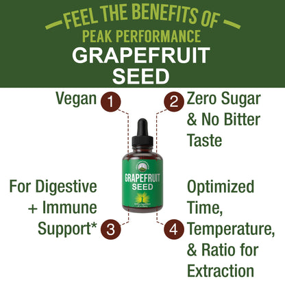 Grapefruit Seed Extract Liquid Drops – Zero Sugar, Vegan GSE for Immune & Digestive Support