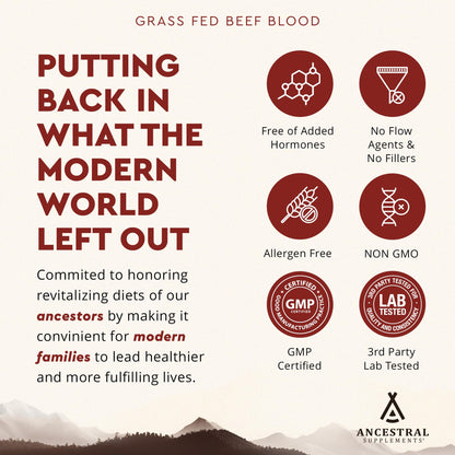 Ancestral Supplements Grass Fed Blood is Blood, Liver & Spleen Formula — 180 Capsules