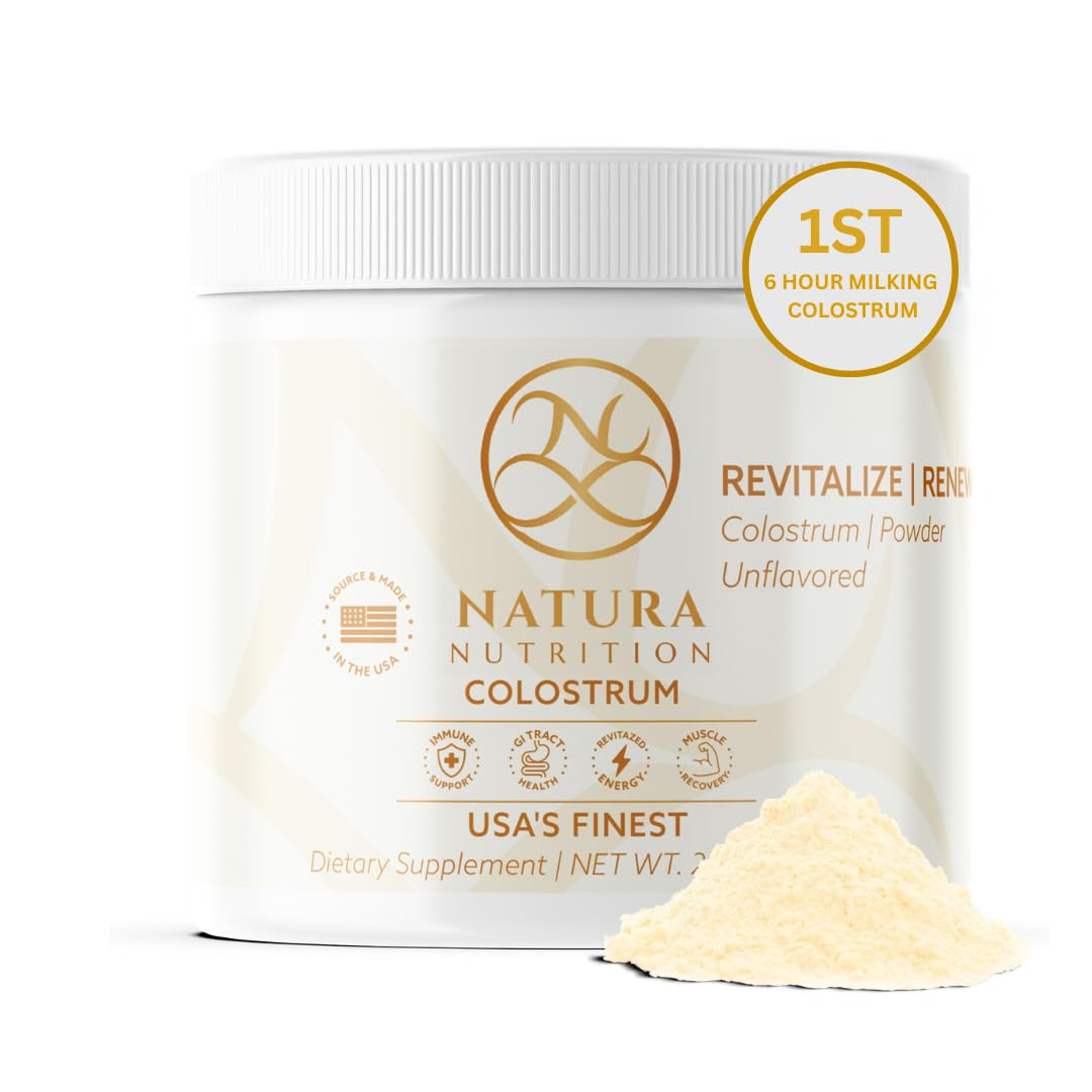 Grass-Fed Bovine Colostrum Powder - 60 Servings | Pure First-Milking IgG 25% | USA Sourced