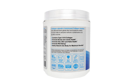 Pure Hydrolyzed Collagen Peptides (20 oz) – Unflavored, Pasture-Raised & Grass-Fed