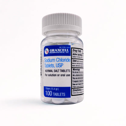 Graxcell Sodium Chloride Tablets 1g | Electrolyte Support for POTS & Dysautonomia | 100 Count | Made in USA