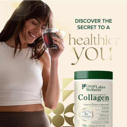 Great Lakes Wellness Collagen Peptides Powder — Unflavored, 20 g per Serving, 4 lb Value Pouch | Keto, Kosher, Non-GMO