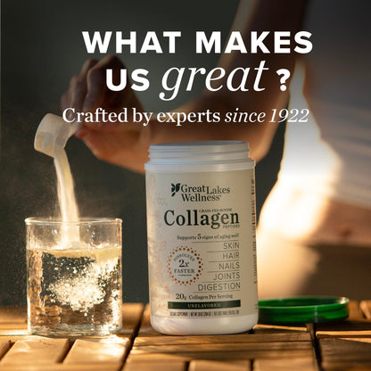 Great Lakes Wellness Collagen Peptides Powder — Unflavored, 20 g per Serving, 4 lb Value Pouch | Keto, Kosher, Non-GMO