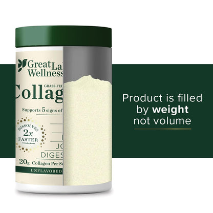 Great Lakes Wellness Collagen Peptides Powder – Unflavored, 20 oz | Skin, Hair, Nails, Joints & Digestion