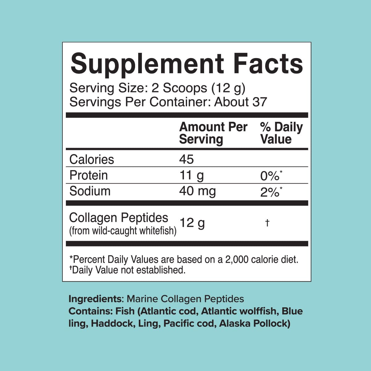 Great Lakes Wellness Marine Collagen Peptides Powder – Unflavored, 16 oz (Wild-Caught, MSC Certified)