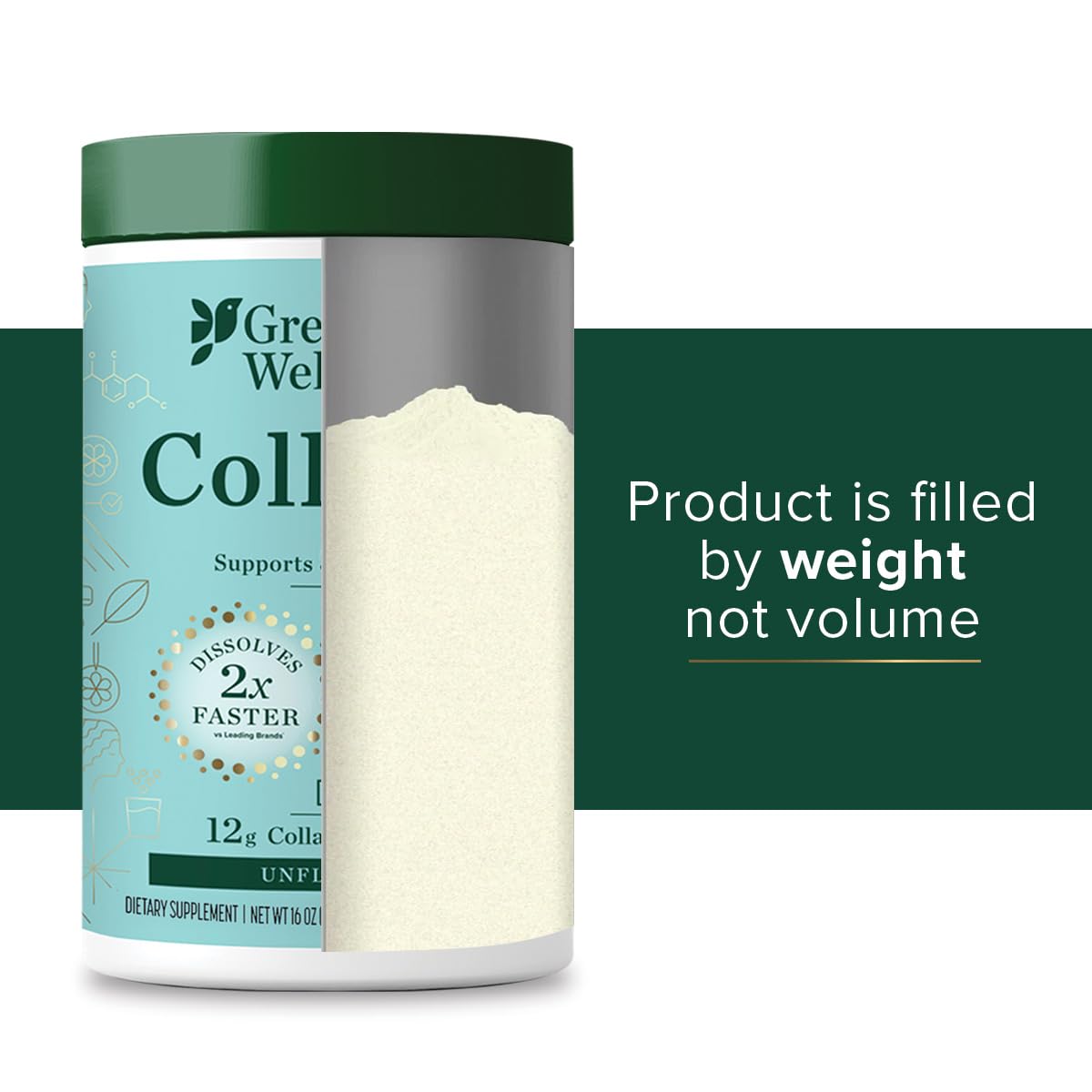 Great Lakes Wellness Marine Collagen Peptides Powder – Unflavored, 16 oz (Wild-Caught, MSC Certified)