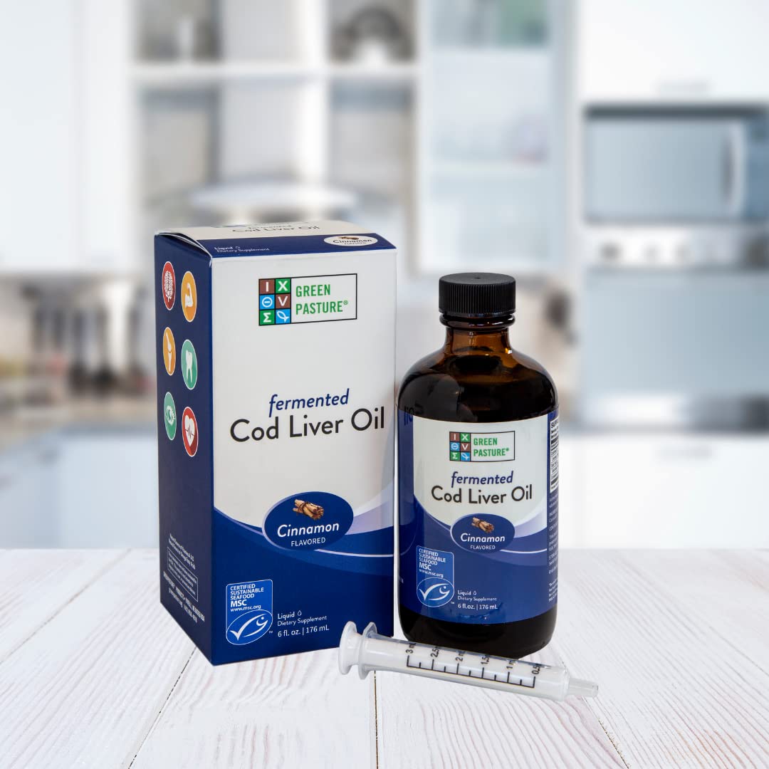 Green Pasture Fermented Cod Liver Oil Liquid Cinnamon – 6 fl oz