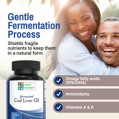 Green Pasture Fermented Cod Liver Oil Orange Flavor - 120 Capsules