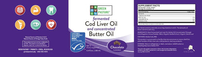 Green Pasture Butter Oil & Fermented Cod Liver Oil Gel – Chocolate, 6.4 oz