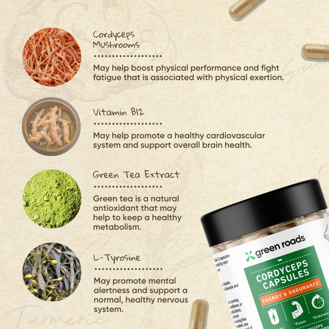 Green Roads Cordyceps Energy & Endurance Capsules – 60 Count