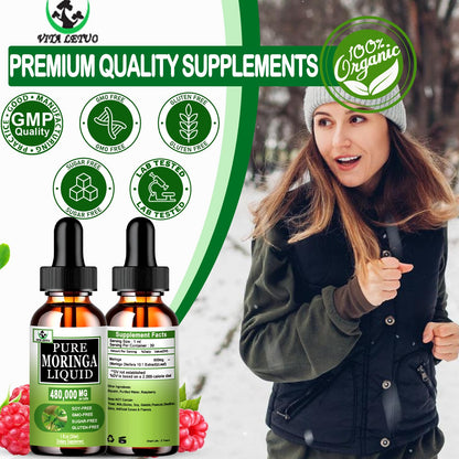 Organic Moringa Liquid Drops - Energy, Immunity & 6X Absorption