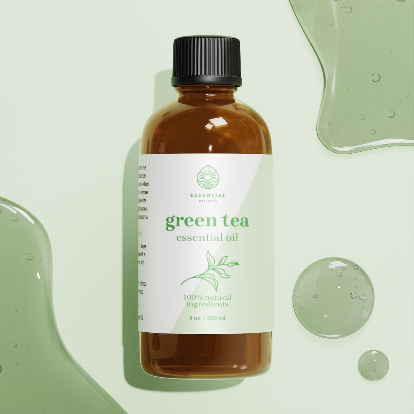 Green Tea Essential Oil - Premium Grade, 4 Fl Oz | Aromatherapy, Soaps & Candles | Vegan & Cruelty Free
